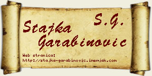 Stajka Garabinović vizit kartica